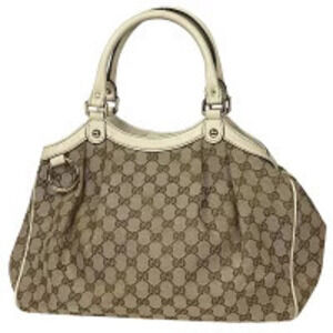 Gucci GG Sukey 2way Shoulder Bag canvas brown white